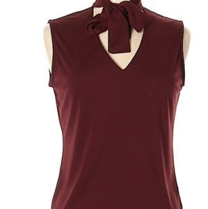 New York and Company sleeveless tie neck top